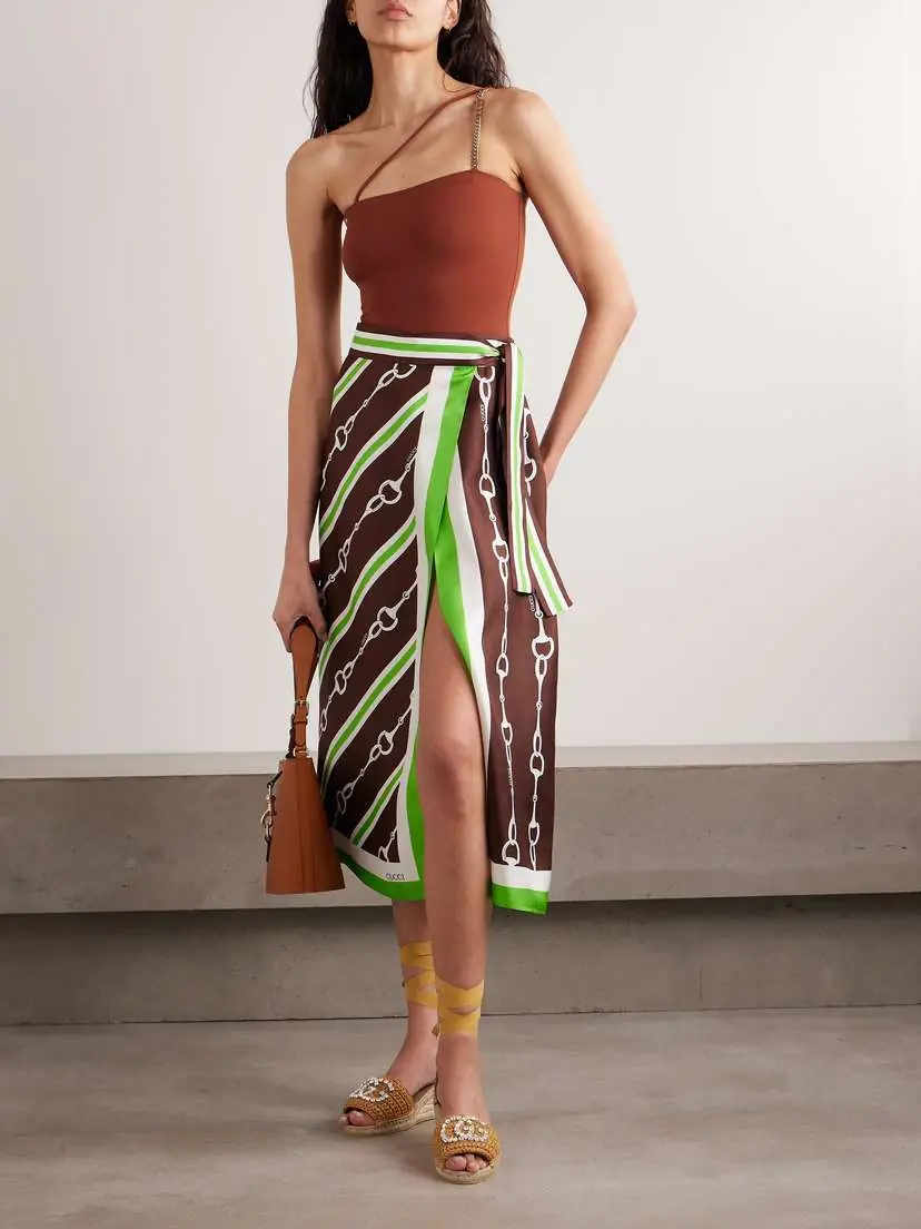 Gucci One-shoulder Chain-embellished Swimsuit | Thumbnail 2 Gucci One-shoulder Chain-embellished Swimsuit | Thumbnail 2