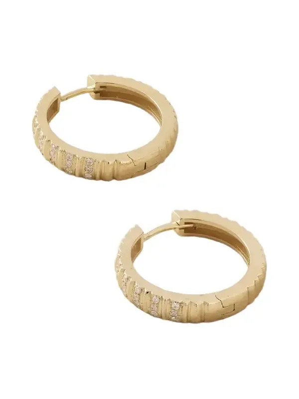 Juli 14-karat Gold Diamond Hoop Earrings