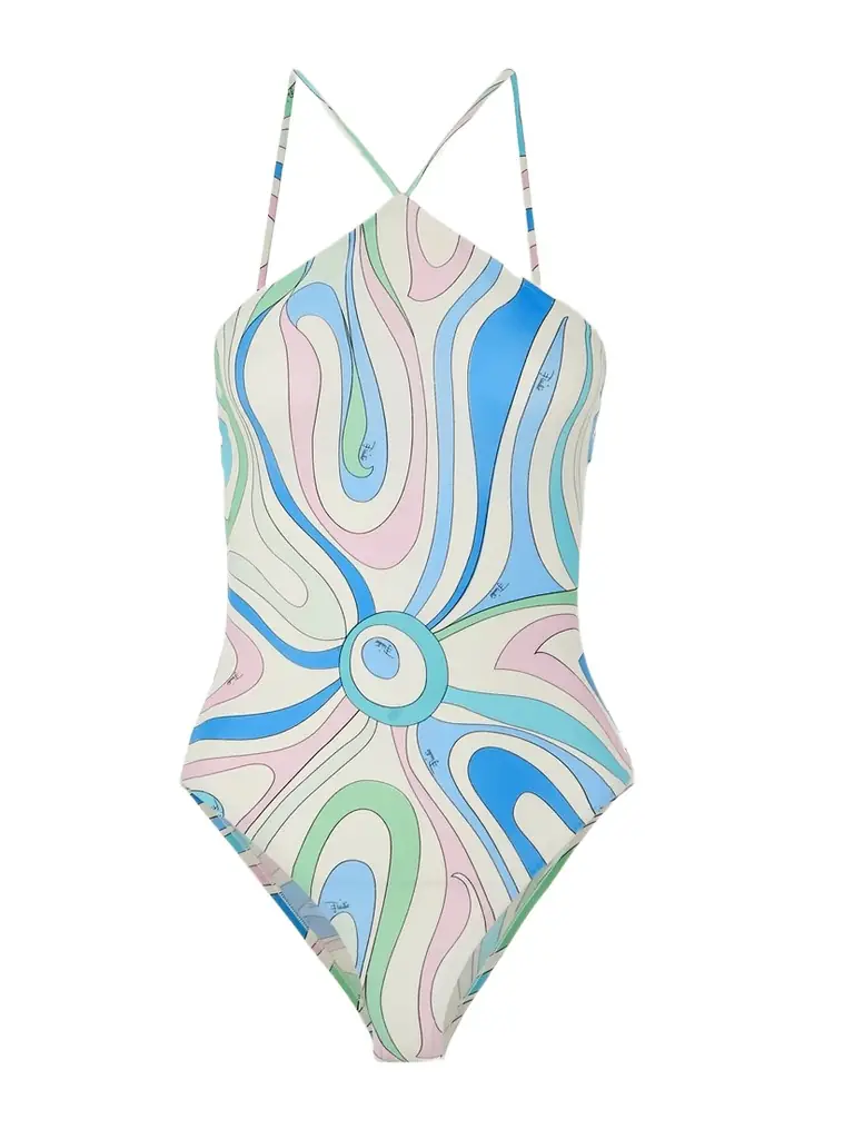 Printed Halterneck Swimsuit