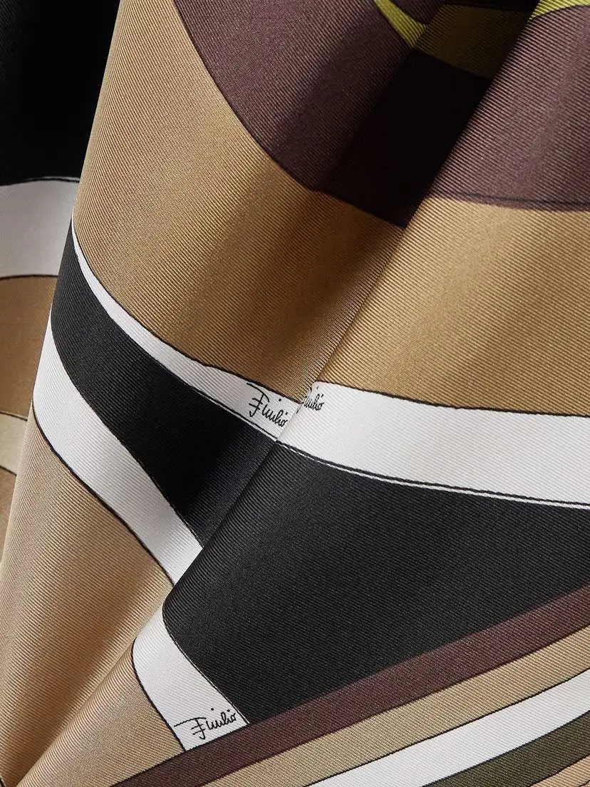 PUCCI Asymmetric Leather-trimmed Printed Silk-twill Dress | Thumbnail 4 PUCCI Asymmetric Leather-trimmed Printed Silk-twill Dress | Thumbnail 4