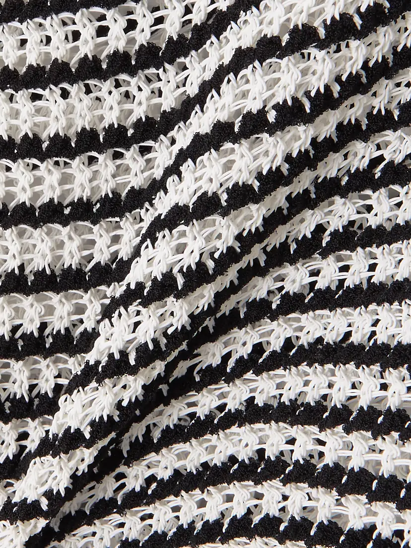 Alaïa Cropped Striped Open-knit Top - FR 44 | Thumbnail 4