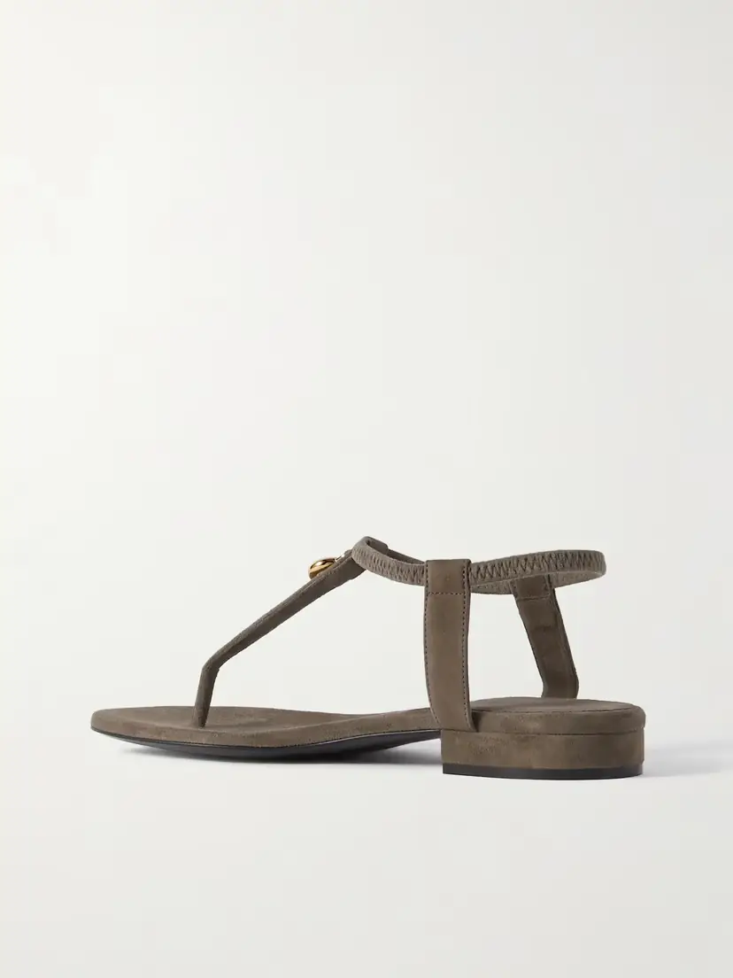 Loro Piana Mindil Embellished Suede Sandals | Thumbnail 3 Loro Piana Mindil Embellished Suede Sandals | Thumbnail 3