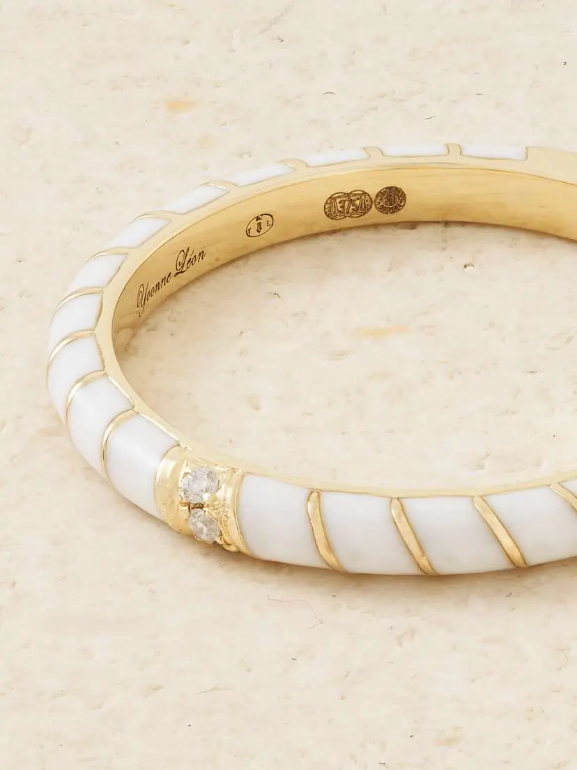 Yvonne Léon 9-karat Gold, Diamond And Enamel Ring | Thumbnail 4 Yvonne Léon 9-karat Gold, Diamond And Enamel Ring | Thumbnail 4