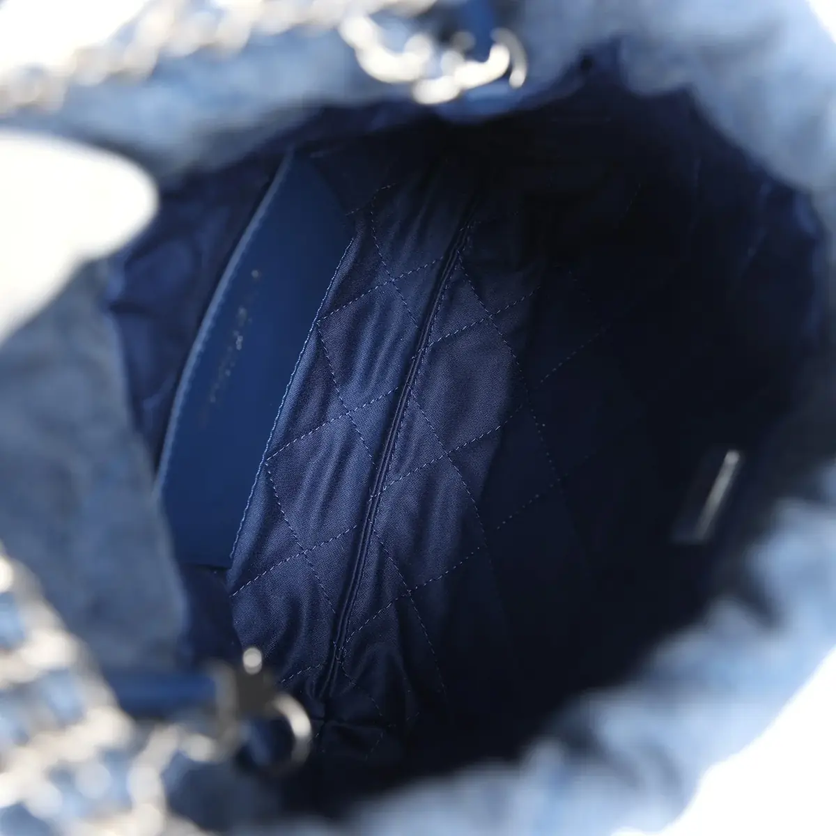 Chanel Chanel Mini 22 Bag Blue Studded Denim Silver Hardware | Thumbnail 9 Chanel Chanel Mini 22 Bag Blue Studded Denim Silver Hardware | Thumbnail 9