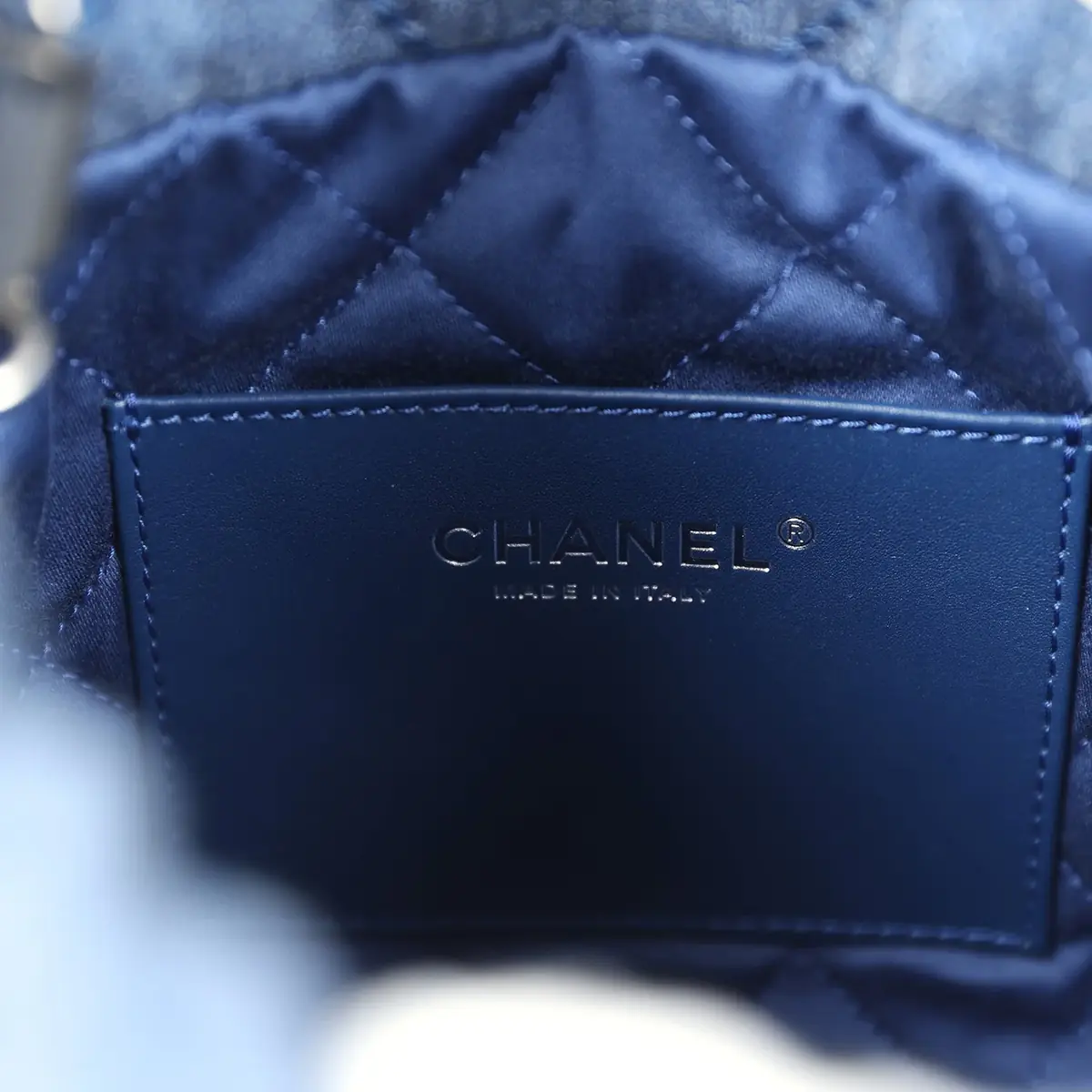 Chanel Chanel Mini 22 Bag Blue Studded Denim Silver Hardware | Thumbnail 10 Chanel Chanel Mini 22 Bag Blue Studded Denim Silver Hardware | Thumbnail 10