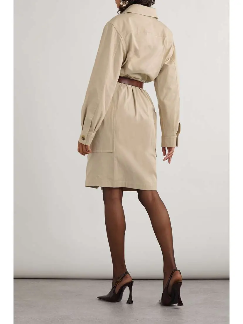 Saint Laurent Belted Cotton-twill Mini Dress | Thumbnail 3 Saint Laurent Belted Cotton-twill Mini Dress | Thumbnail 3