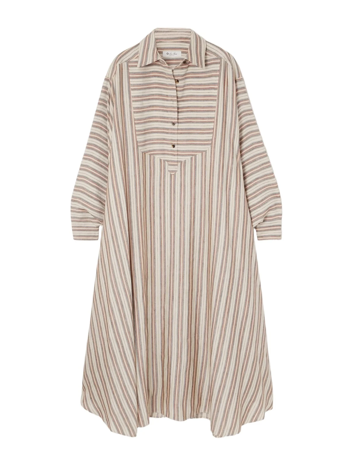 Striped Printed Linen And Silk-blend Kaftan - Neutrals