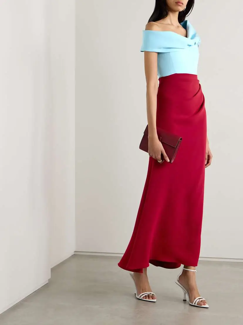 Rosie Assoulin Twisted Draped Two-toned Silk-crepe Maxi Dress | Thumbnail 2