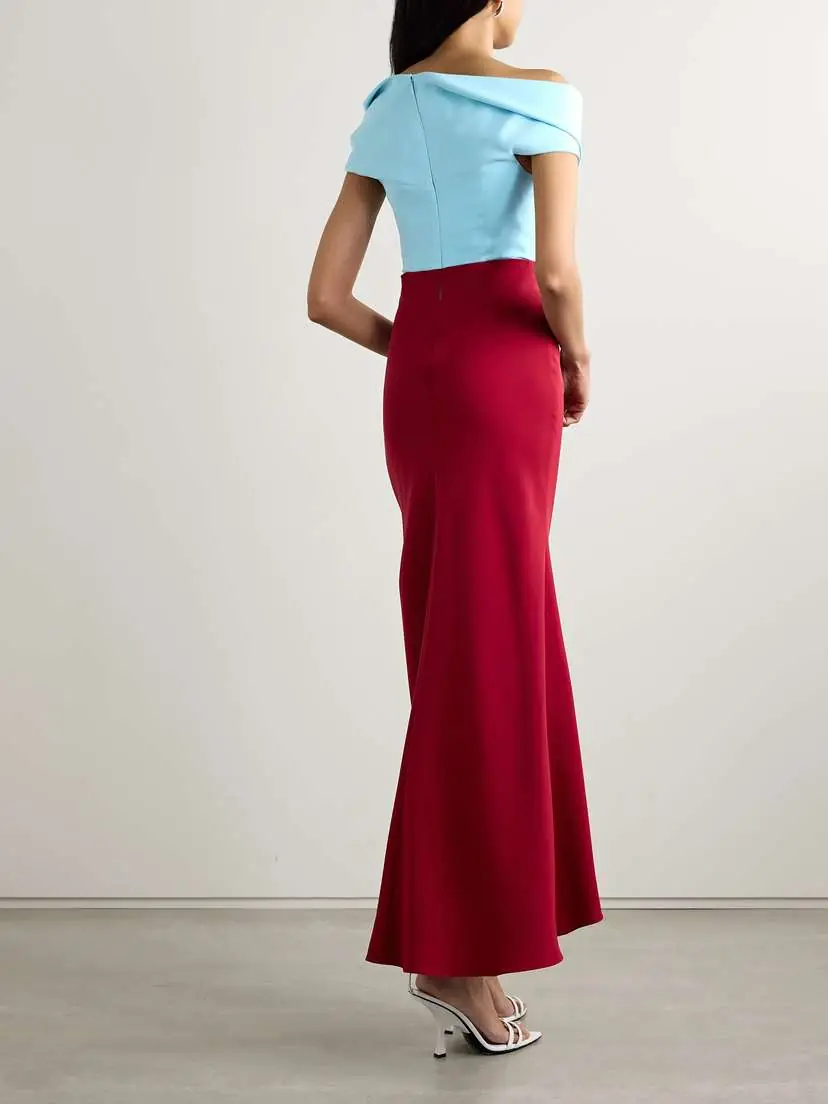 Rosie Assoulin Twisted Draped Two-toned Silk-crepe Maxi Dress | Thumbnail 3