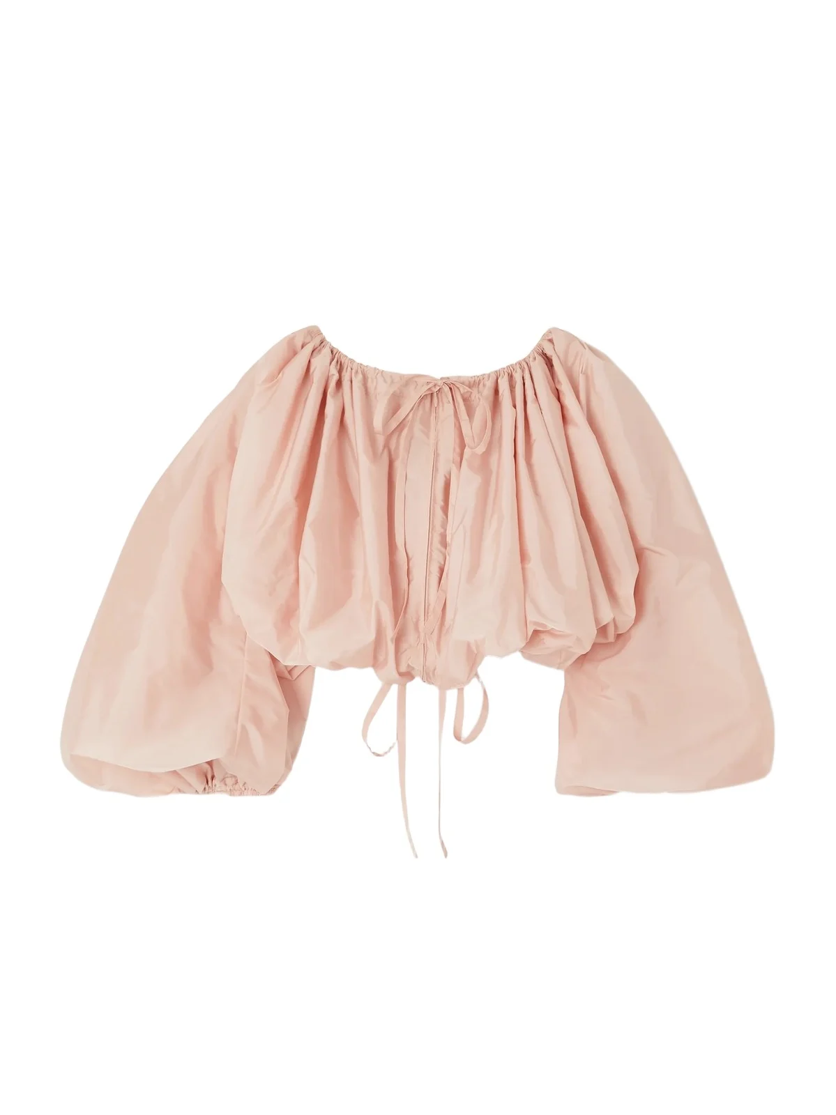 Cropped Gathered Taffeta Blouse Cropped Gathered Taffeta Blouse