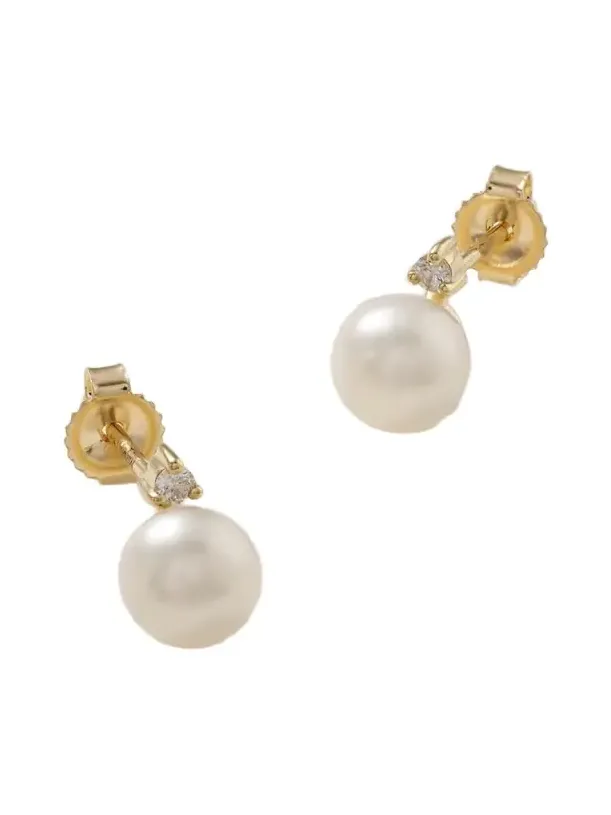 Sea Of Beauty 14-karat Gold, Pearl And Diamond Earrings Sea Of Beauty 14-karat Gold, Pearl And Diamond Earrings