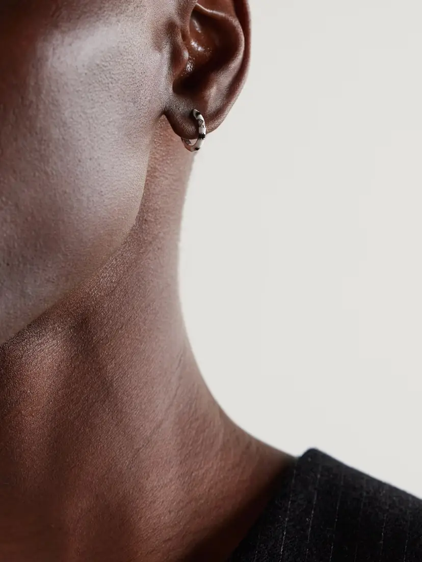 Yvonne Léon 9-karat White Gold, Diamond And Enamel Hoop Earrings | Thumbnail 2 Yvonne Léon 9-karat White Gold, Diamond And Enamel Hoop Earrings | Thumbnail 2