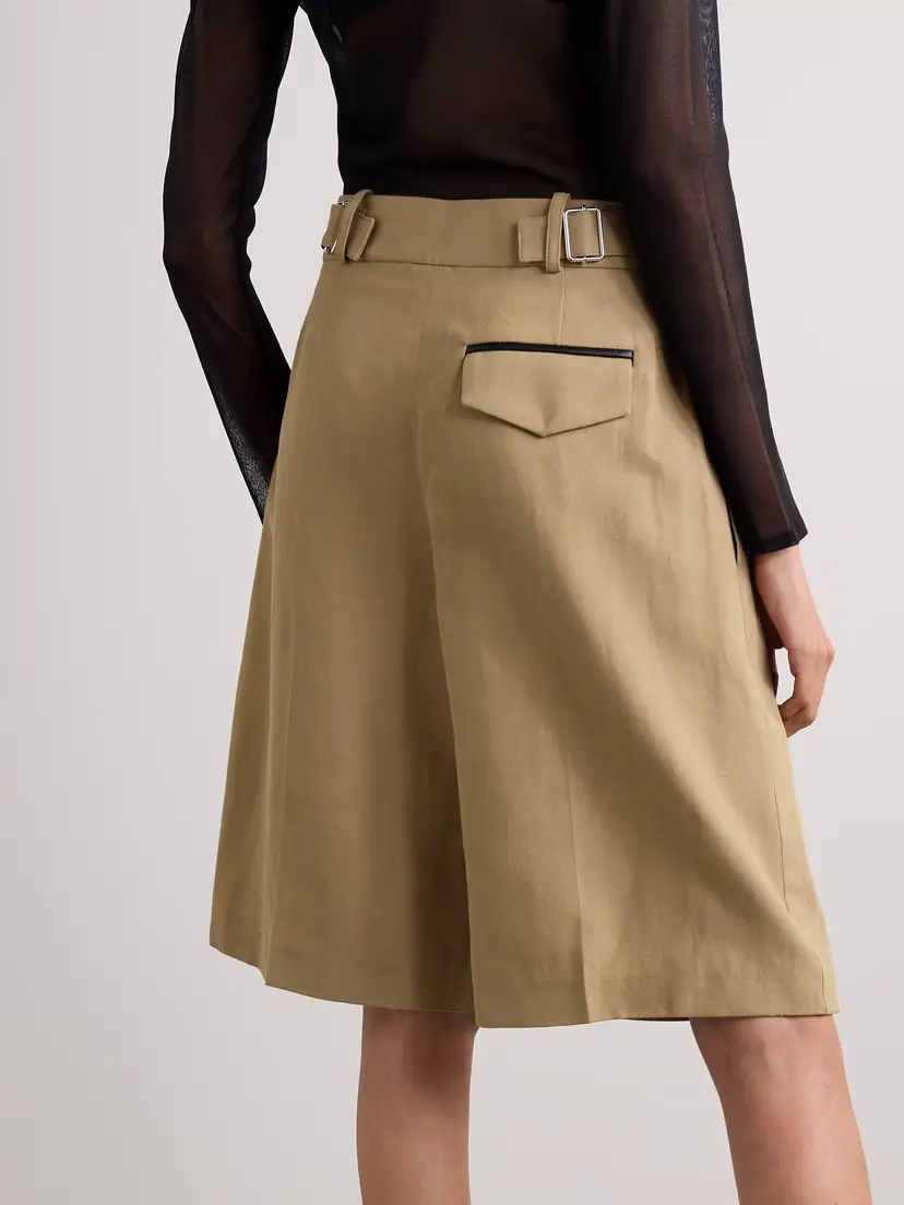 Proenza Schouler Jenny Pleated Cotton And Linen-blend Twill Shorts | Thumbnail 3 Proenza Schouler Jenny Pleated Cotton And Linen-blend Twill Shorts | Thumbnail 3