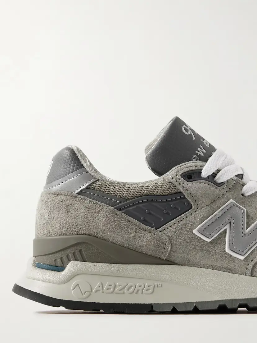 New Balance Made In Usa 998 Core Rubber-trimmed Leather, Mesh And Suede Sneakers | Thumbnail 4 New Balance Made In Usa 998 Core Rubber-trimmed Leather, Mesh And Suede Sneakers | Thumbnail 4