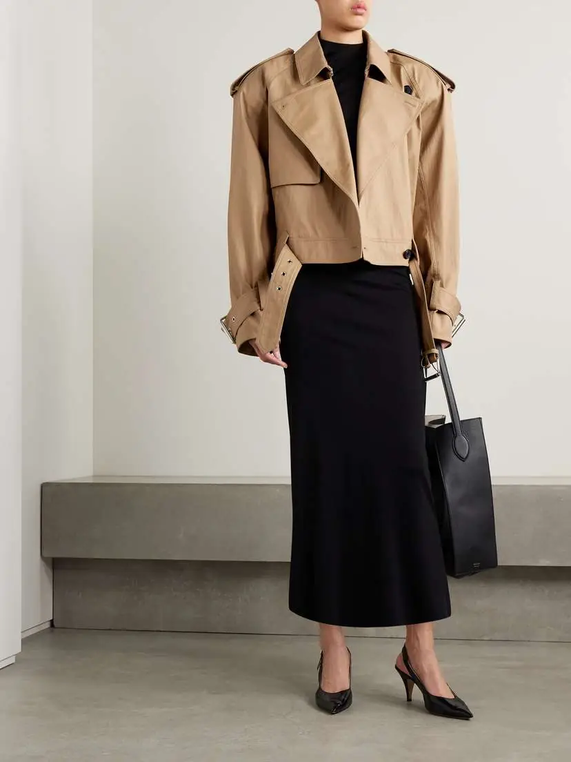Khaite Hammond Cropped Belted Cotton-blend Twill Trench Coat | Thumbnail 2