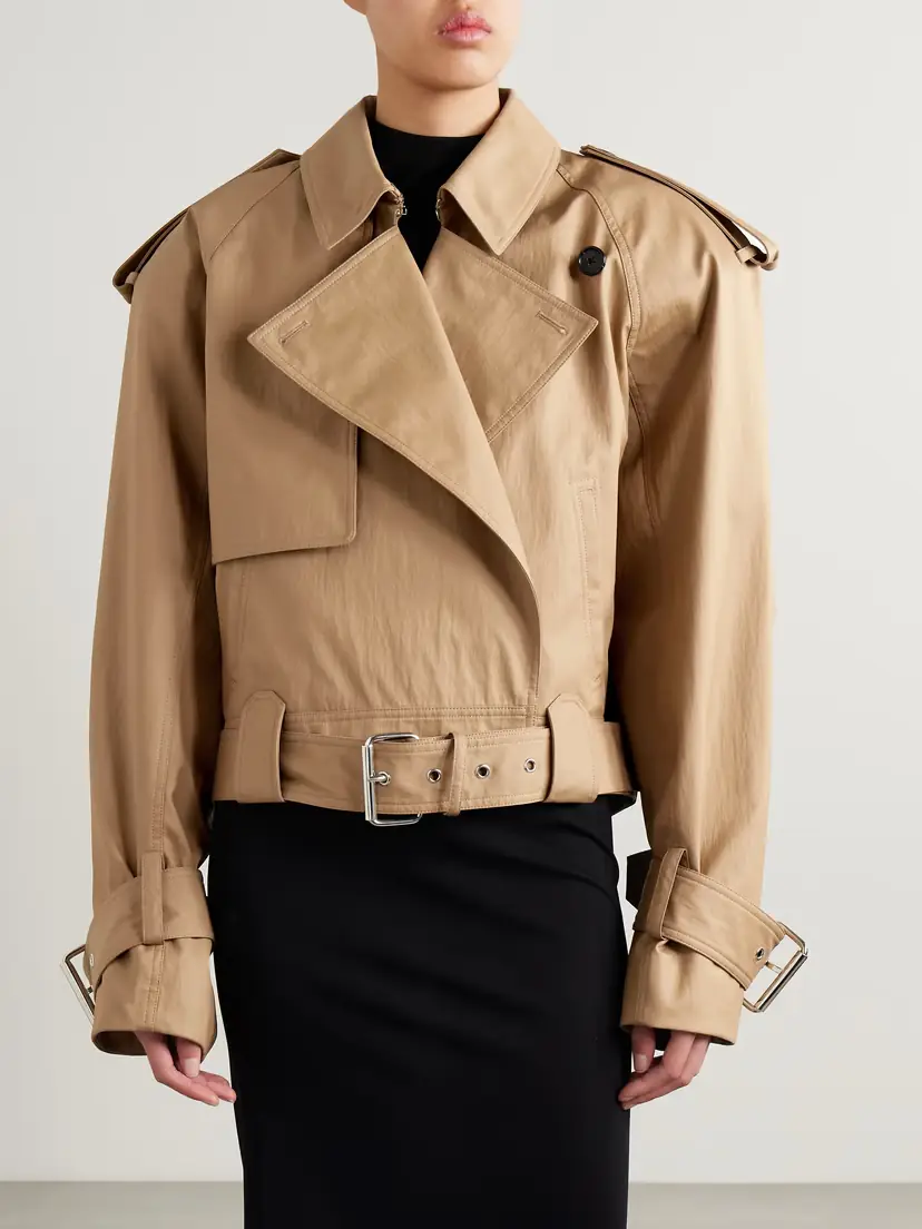 Khaite Hammond Cropped Belted Cotton-blend Twill Trench Coat | Thumbnail 3