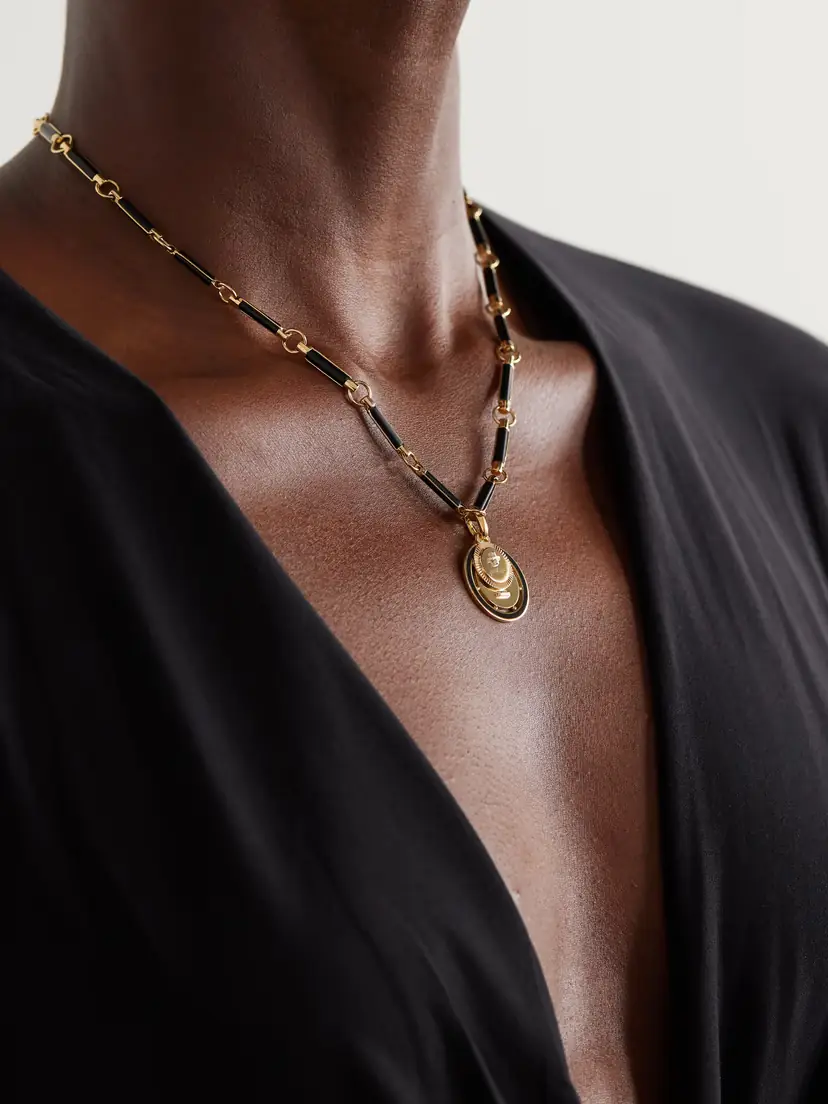 Foundrae Ever Growing Vivacity 18-karat Gold Onyx Necklace | Thumbnail 2 Foundrae Ever Growing Vivacity 18-karat Gold Onyx Necklace | Thumbnail 2