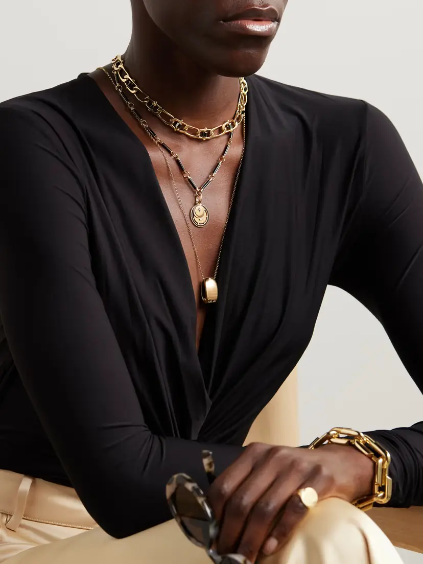 Foundrae Ever Growing Vivacity 18-karat Gold Onyx Necklace | Thumbnail 5 Foundrae Ever Growing Vivacity 18-karat Gold Onyx Necklace | Thumbnail 5
