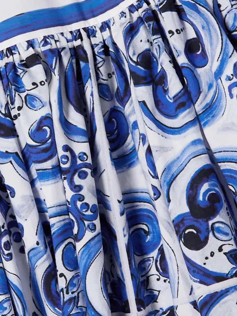 Dolce & Gabbana Maiolica Tiered Printed Cotton-poplin Maxi Skirt | Thumbnail 4