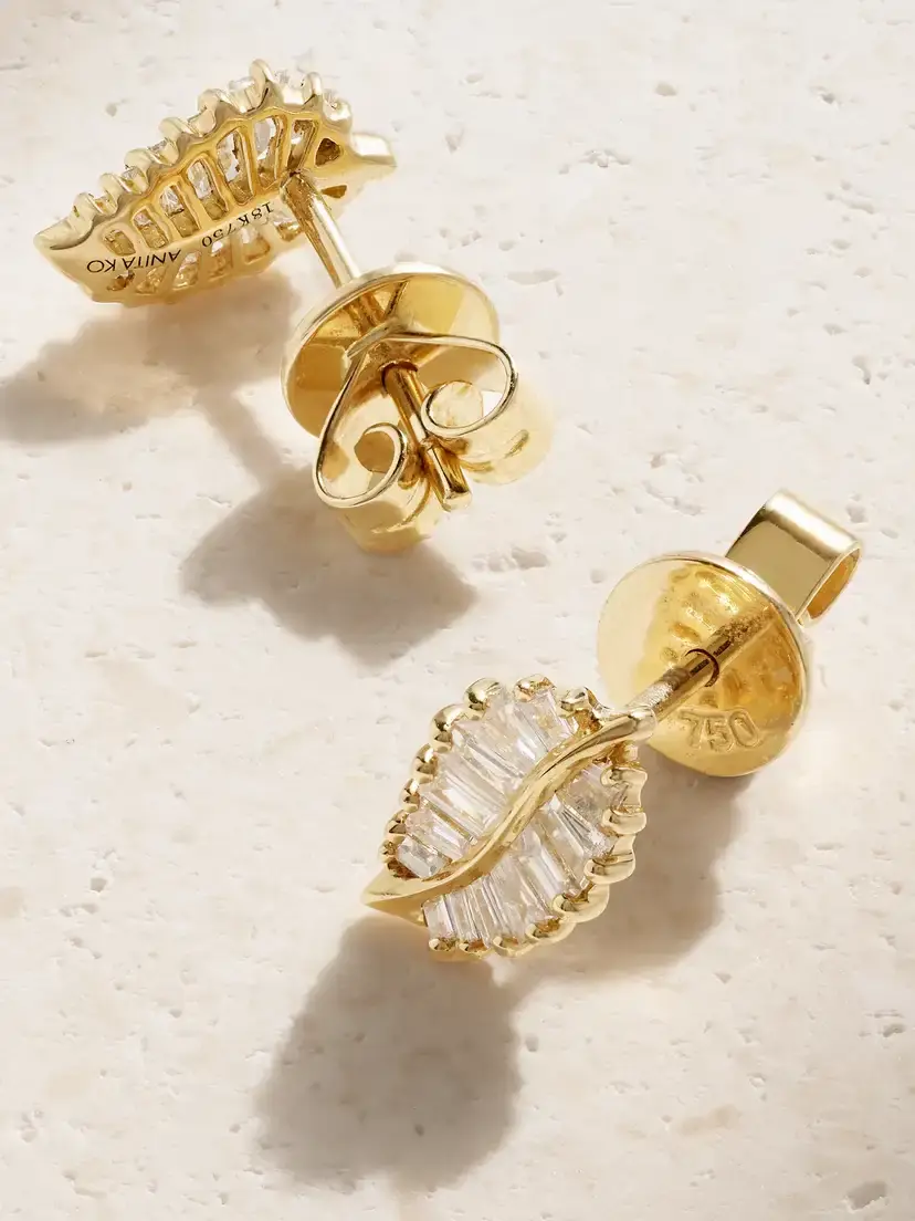 Anita Ko Small 18-karat Gold Diamond Earrings | Thumbnail 3 Anita Ko Small 18-karat Gold Diamond Earrings | Thumbnail 3