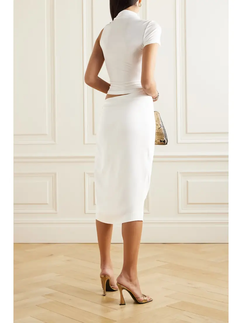 Christopher Esber Fusion Cutout Ribbed Stretch-jersey And Faille Midi Dress | Thumbnail 3