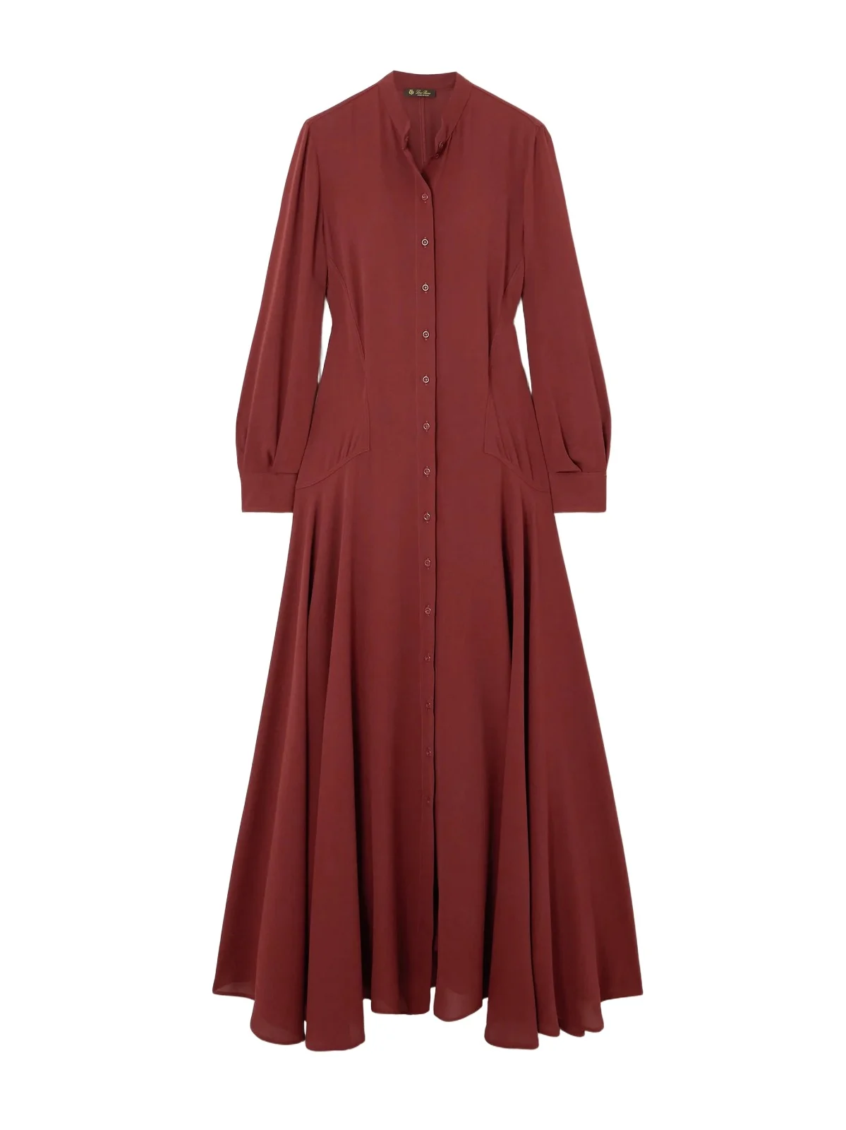 Asymmetric Gathered Silk-crepe Maxi Shirt Dress Asymmetric Gathered Silk-crepe Maxi Shirt Dress