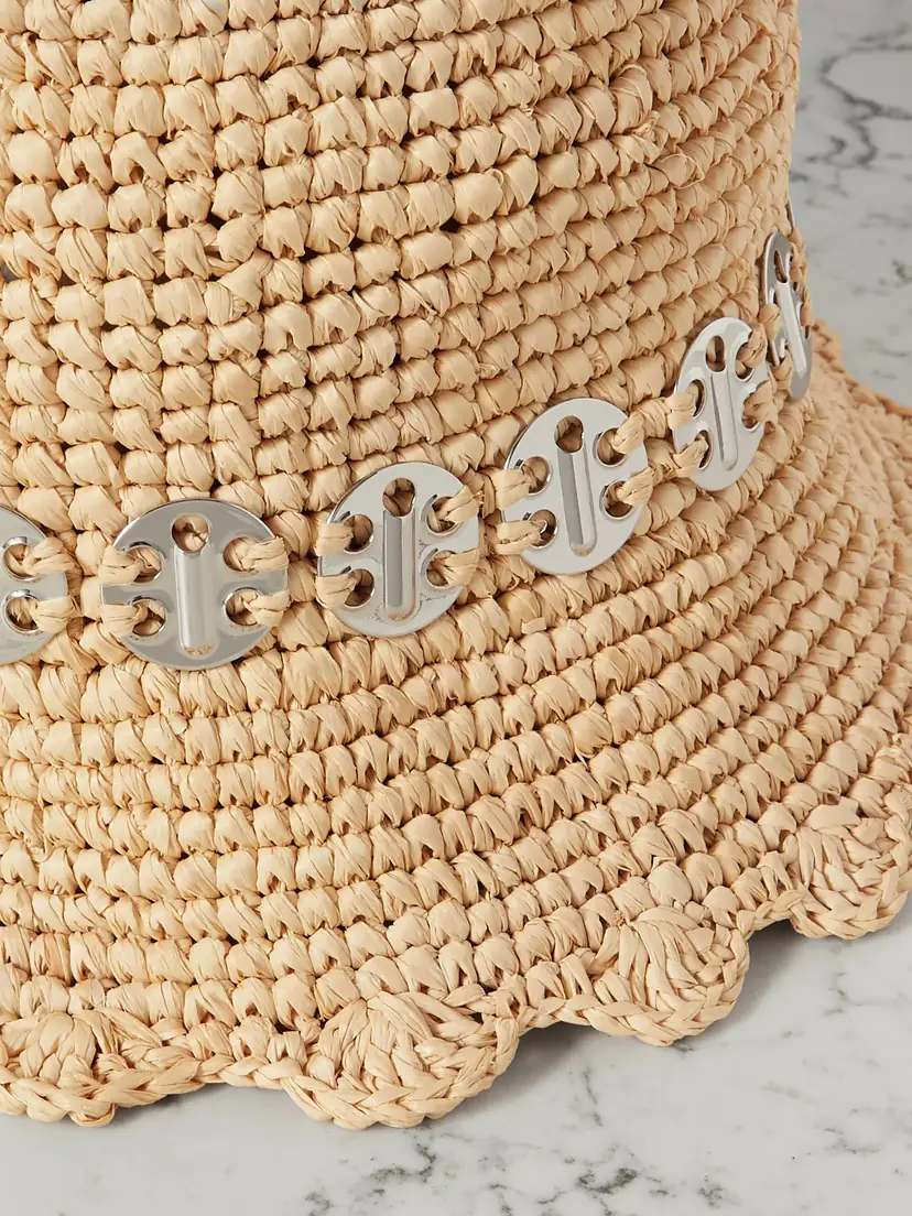 Rabanne Embellished Raffia Bucket Hat | Thumbnail 3