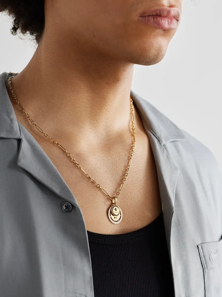 Foundrae L'Eternelle Chanson Couplet 18-Karat Gold and Enamel Pendant - Men | Thumbnail 2