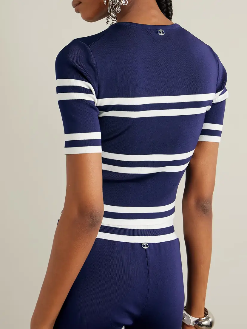 Rabanne Lurex-trimmed Striped Ribbed-knit Top | Thumbnail 3