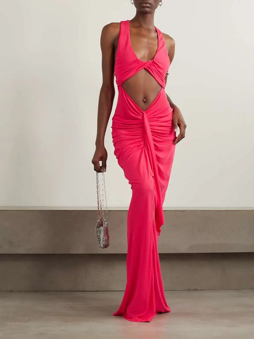 Christopher Esber Vivenda Cutout Draped Jersey Maxi Dress - UK 14 | Thumbnail 2