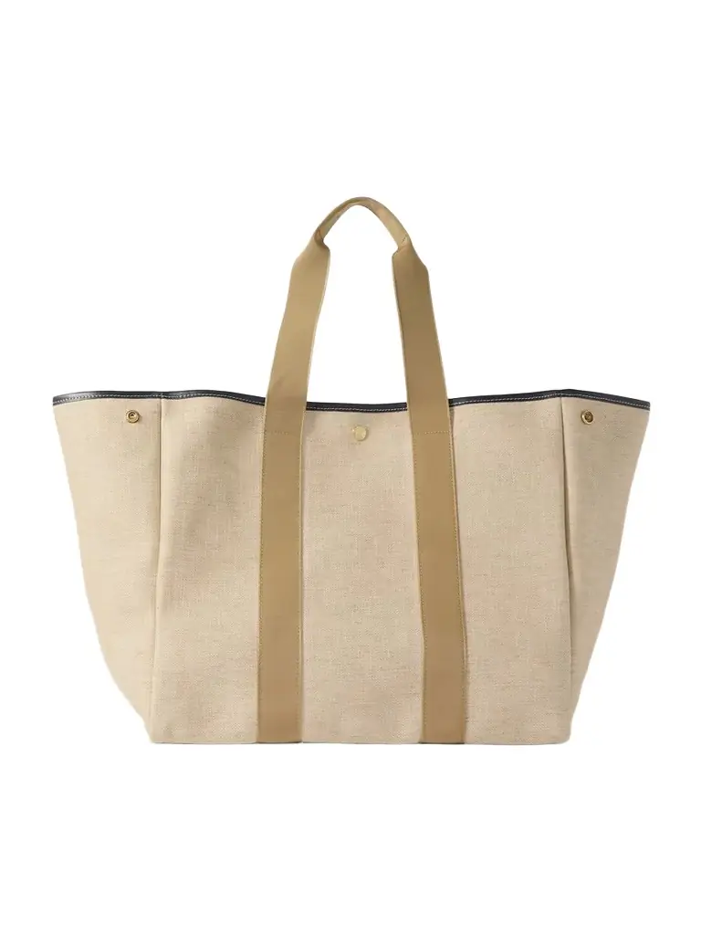 Traversée Large Leather- And Webbing-trimmed Canvas Tote