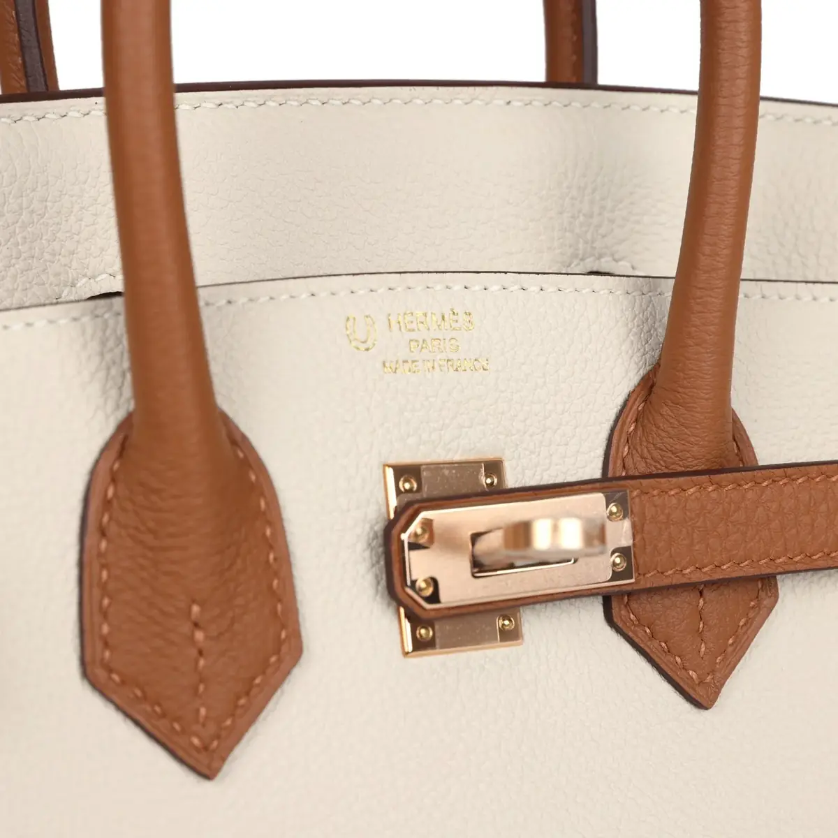 HERMÈS Hermes Special Order (HSS) Birkin 25 Craie and Gold Togo Rose Gold Hardware | Thumbnail 7 HERMÈS Hermes Special Order (HSS) Birkin 25 Craie and Gold Togo Rose Gold Hardware | Thumbnail 7