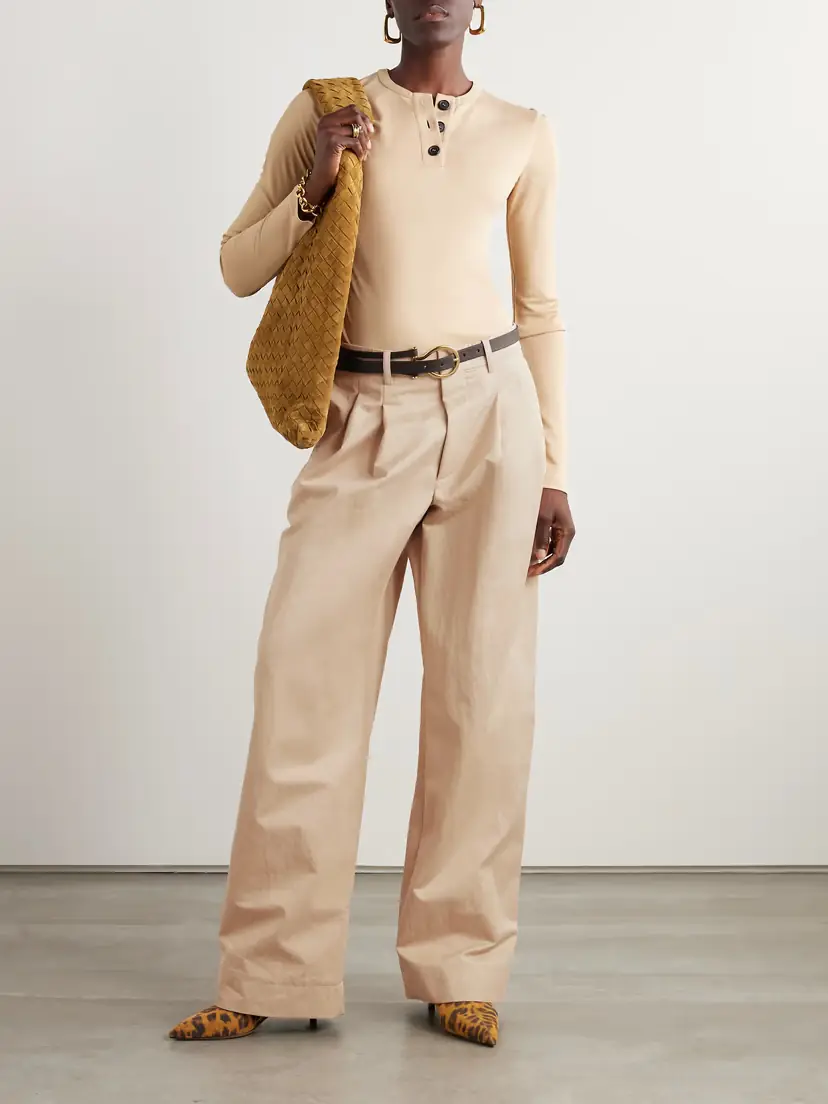Wardrobe.NYC Pleated Cotton-blend Drill Wide-leg Pants | Thumbnail 2 Wardrobe.NYC Pleated Cotton-blend Drill Wide-leg Pants | Thumbnail 2
