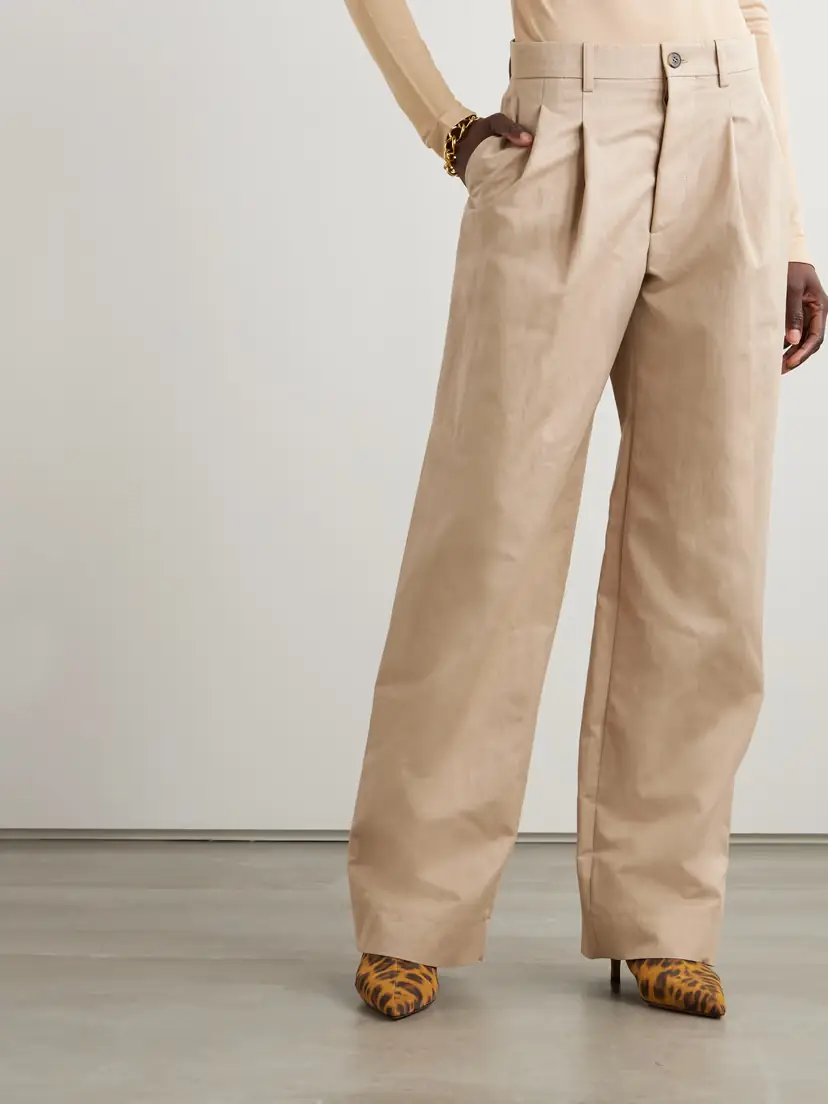 Wardrobe.NYC Pleated Cotton-blend Drill Wide-leg Pants | Thumbnail 3 Wardrobe.NYC Pleated Cotton-blend Drill Wide-leg Pants | Thumbnail 3