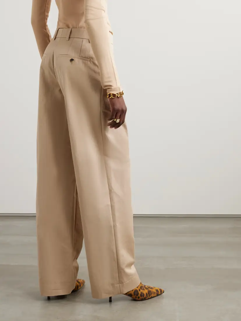 Wardrobe.NYC Pleated Cotton-blend Drill Wide-leg Pants | Thumbnail 4 Wardrobe.NYC Pleated Cotton-blend Drill Wide-leg Pants | Thumbnail 4