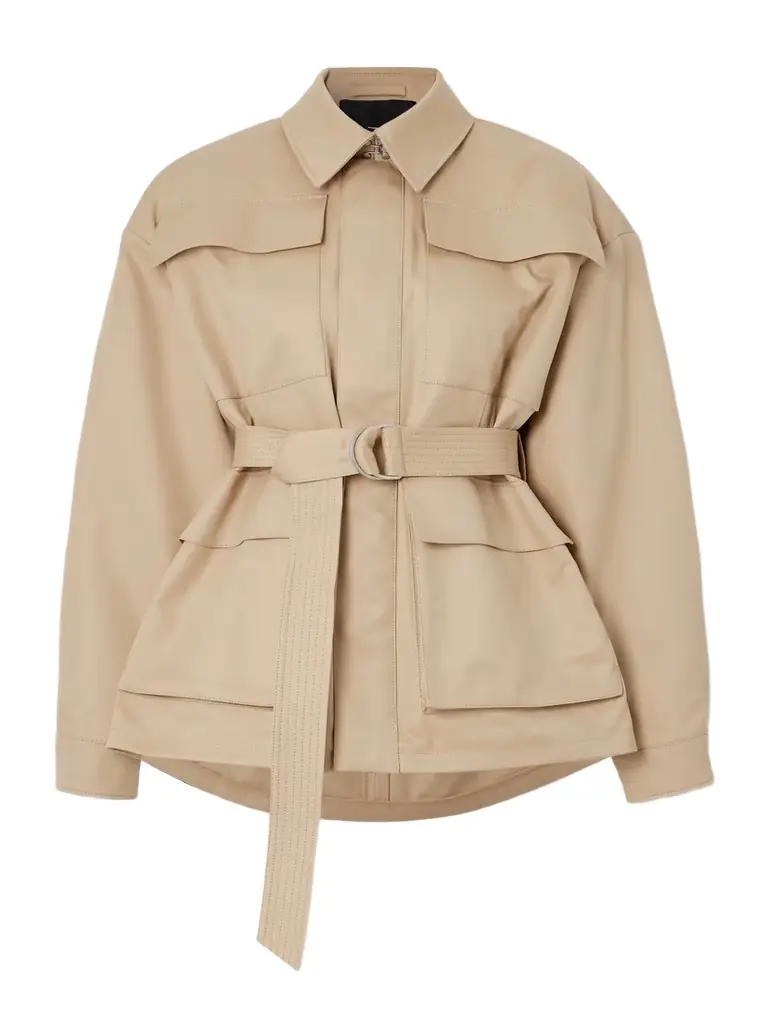 Belted Cotton-drill Parka