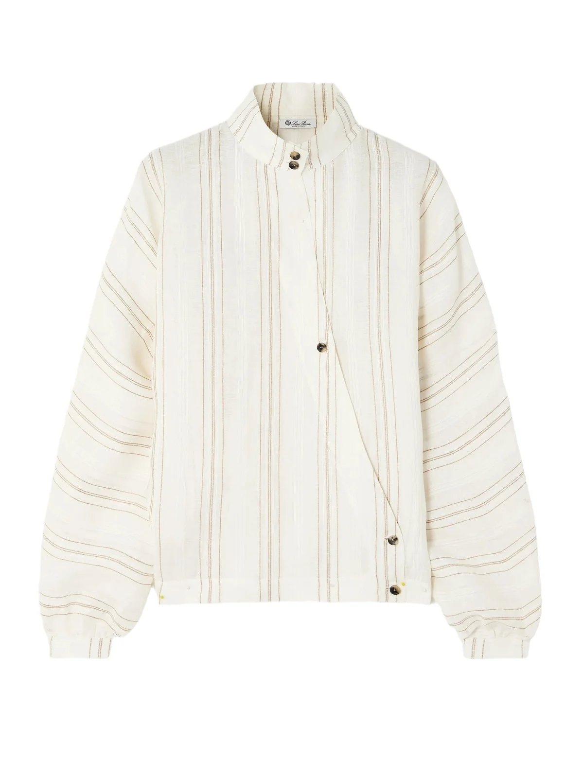 Loro Piana Shay Striped Linen Blouse
