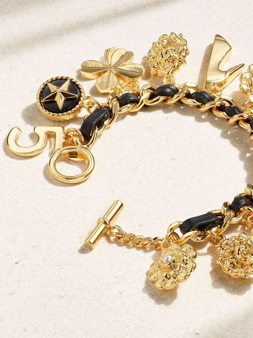 Vintage Chanel -plated, Lucite, Faux Pearl And Leather Bracelet | Thumbnail 3 Vintage Chanel -plated, Lucite, Faux Pearl And Leather Bracelet | Thumbnail 3