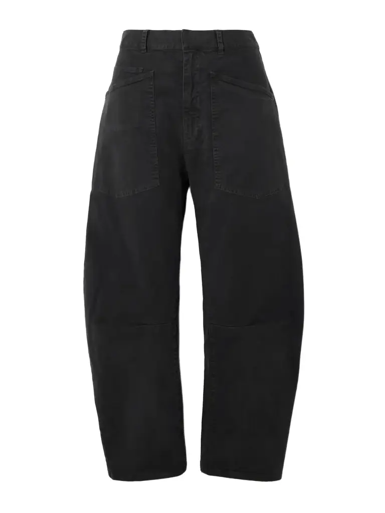Nili Lotan Shon Cotton-blend Twill Barrel-leg Pants