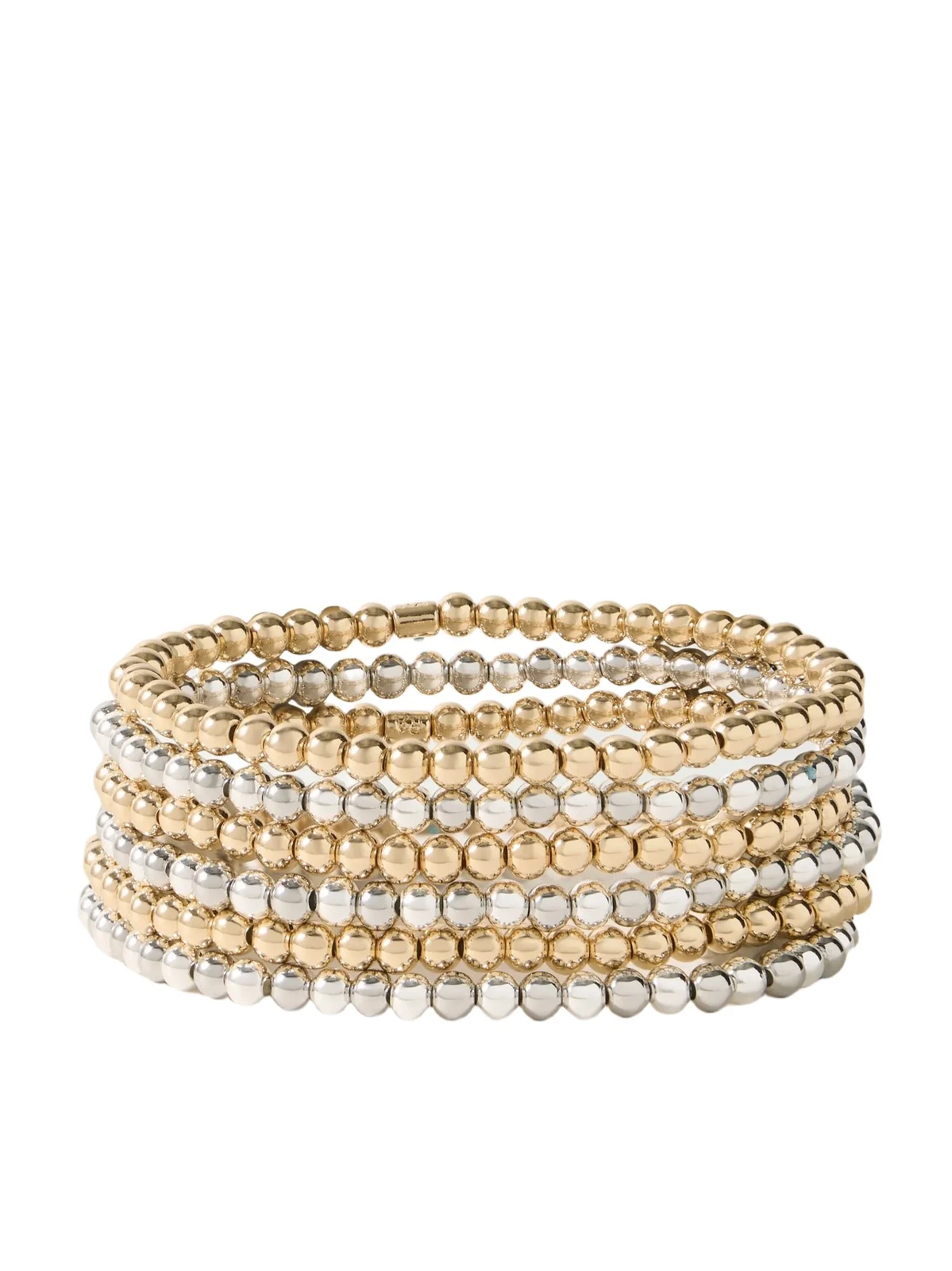 Mixed Metals Set Of Six Gold And Silver-tone Bracelets Mixed Metals Set Of Six Gold And Silver-tone Bracelets