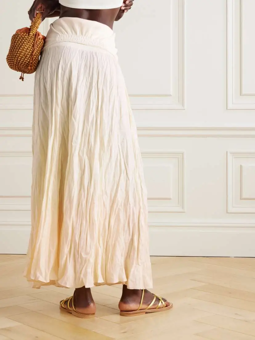 Johanna Ortiz Ribbed Jersey-trimmed Linen-blend Maxi Skirt | Thumbnail 3 Johanna Ortiz Ribbed Jersey-trimmed Linen-blend Maxi Skirt | Thumbnail 3