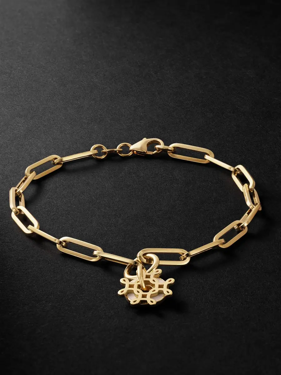 Foundrae L'Eternelle 18-Karat Gold and Enamel Chain Bracelet - Men | Image 1 Foundrae L'Eternelle 18-Karat Gold and Enamel Chain Bracelet - Men | Image 1