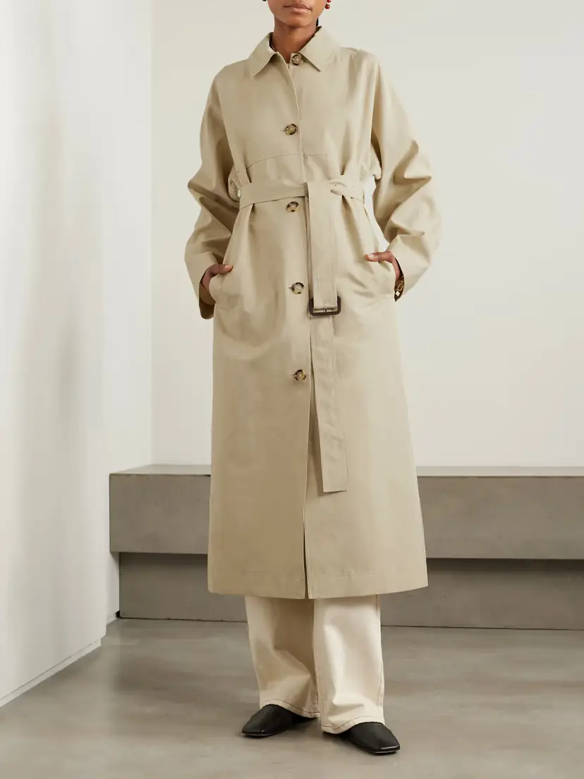 TOTEME Organic Cotton And Silk-blend Trench Coat | Thumbnail 3