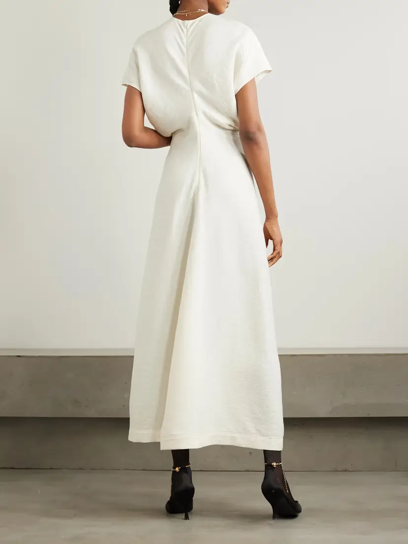 TOTEME Gathered Woven Maxi Dress | Thumbnail 3 TOTEME Gathered Woven Maxi Dress | Thumbnail 3