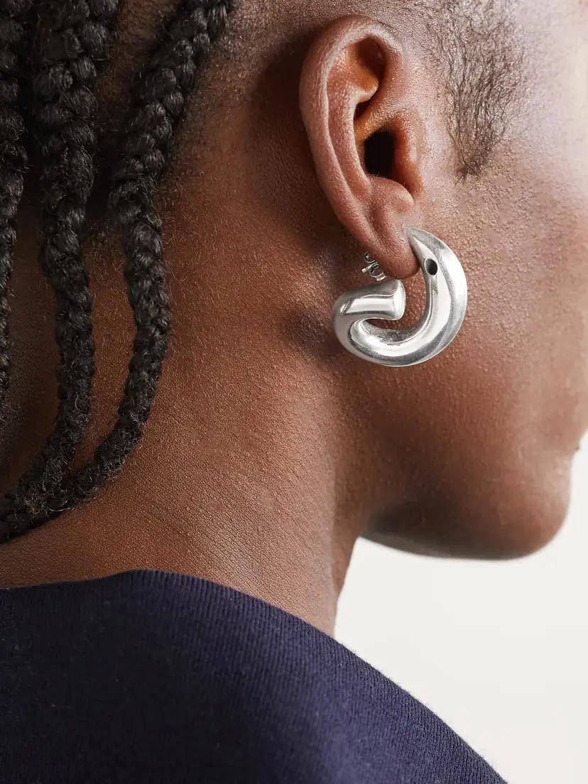 Bottega Veneta Sardine Silver Earrings | Thumbnail 2
