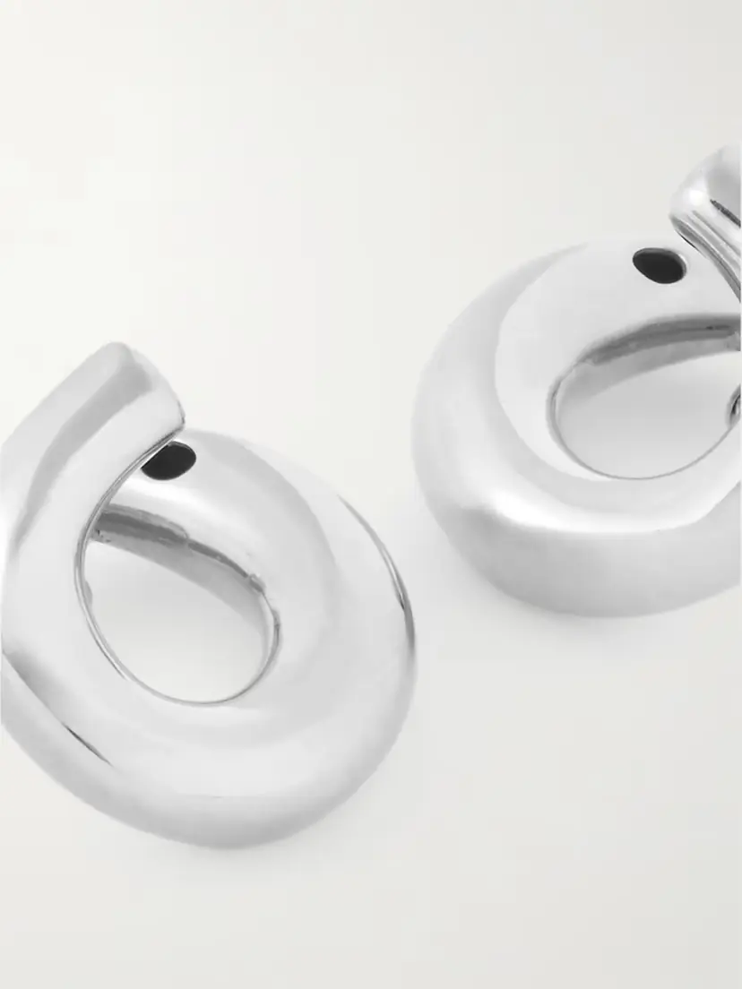 Bottega Veneta Sardine Silver Earrings | Thumbnail 3