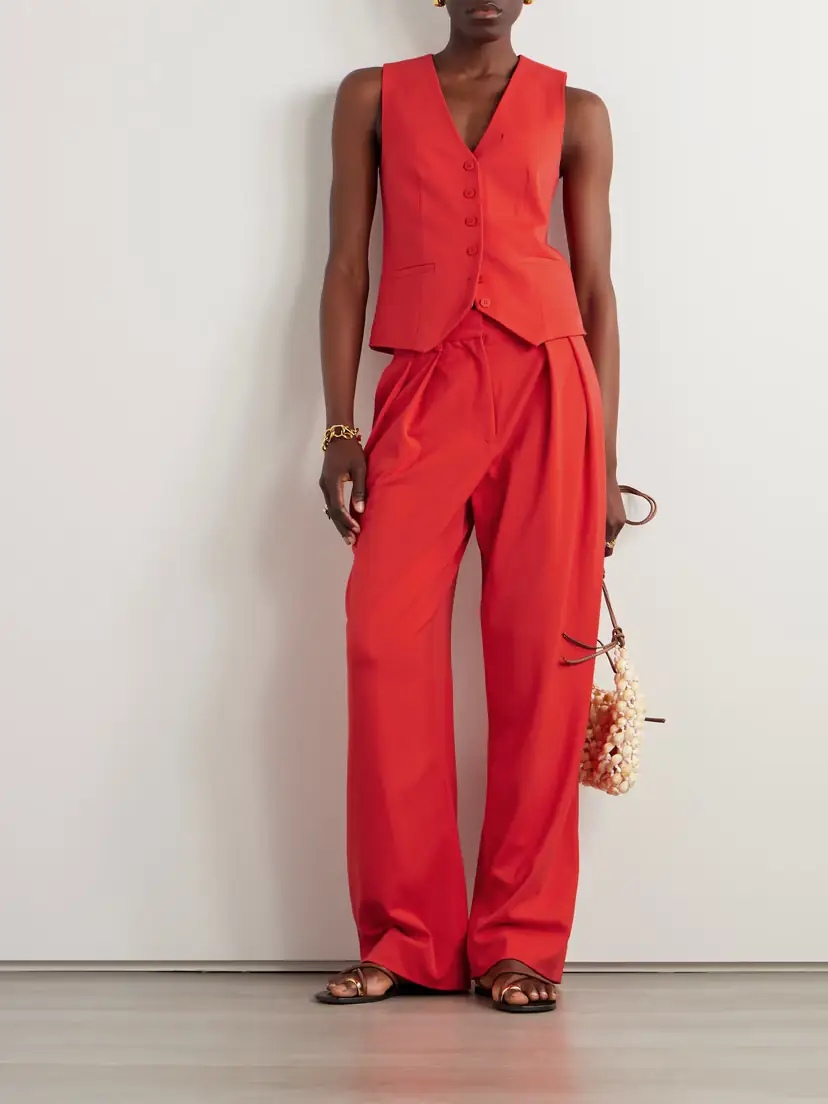 Staud Luisa Pleated Twill Wide-leg Pants | Thumbnail 2