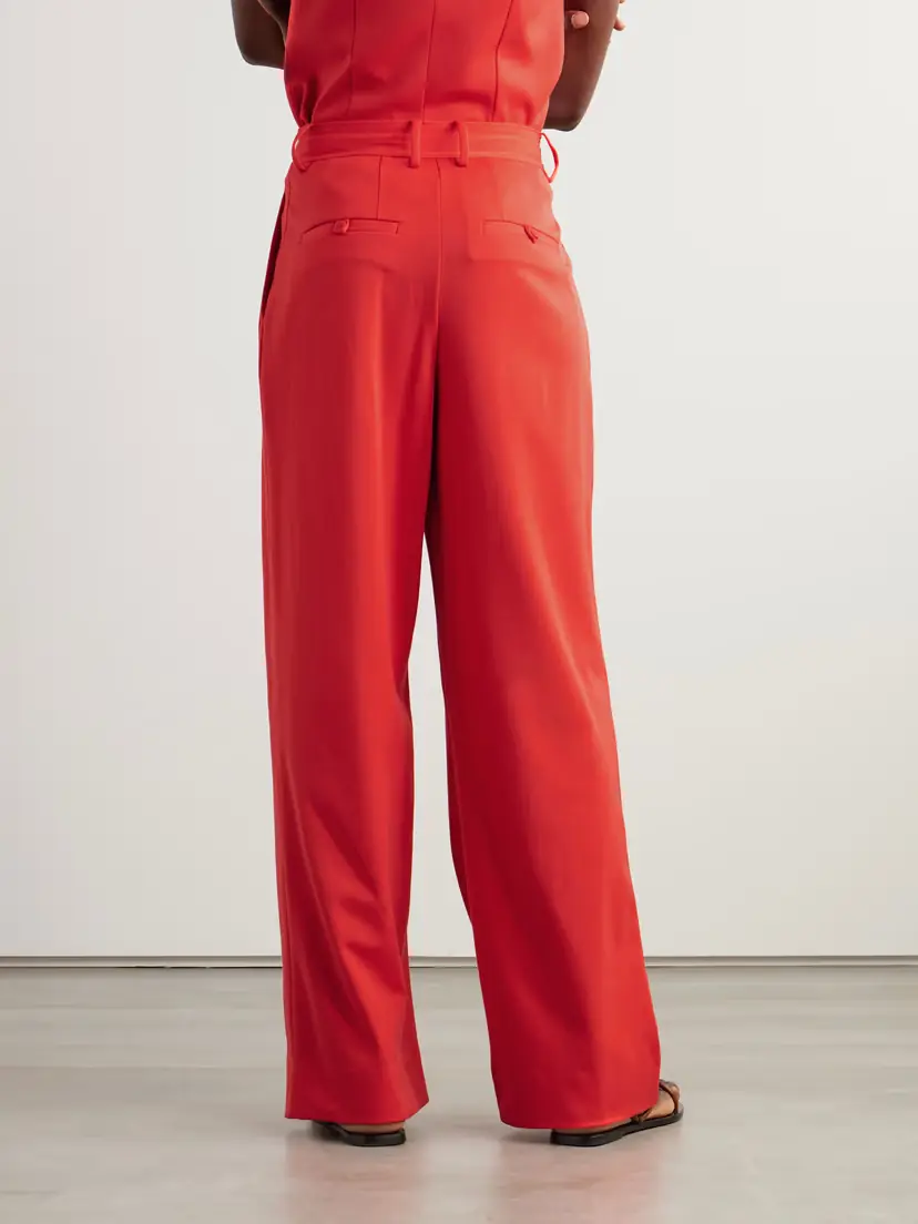 Staud Luisa Pleated Twill Wide-leg Pants | Thumbnail 3