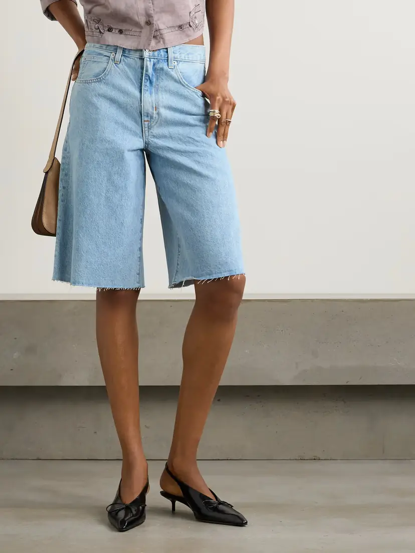 SLVRLAKE Grace Frayed Denim Shorts | Thumbnail 3