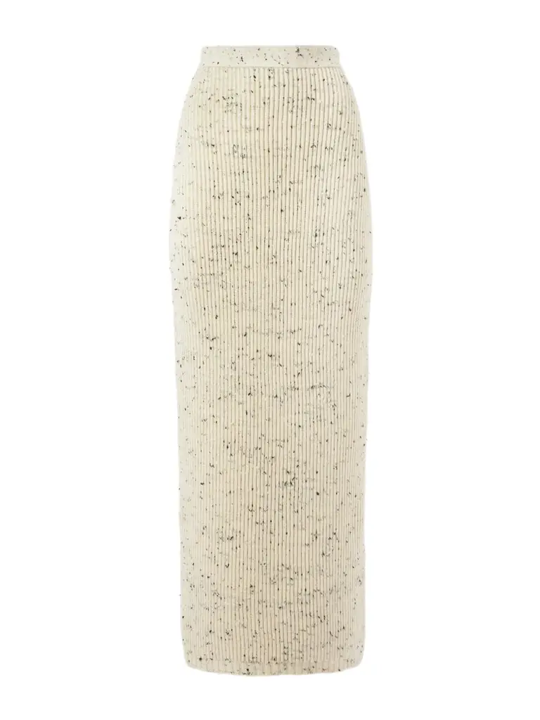 Ribbed Wool-blend Maxi Skirt